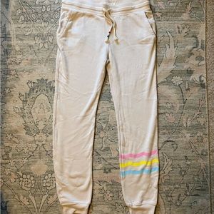 Sol Angeles Women’s Neon Waves Ivory Jogger Size Large Like New